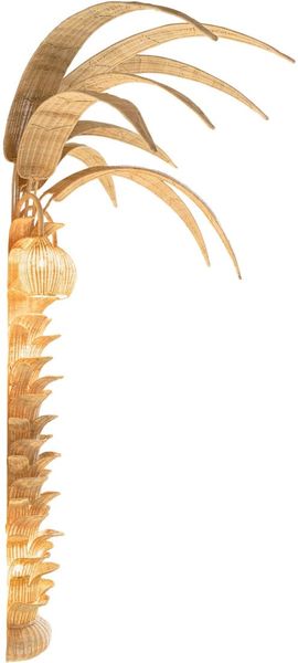 ALMA 2, Große Wandlampe aus Rattan "Palme"