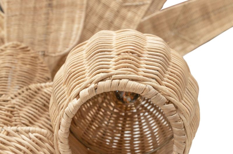 ALMA 2, Große Wandlampe aus Rattan "Palme"