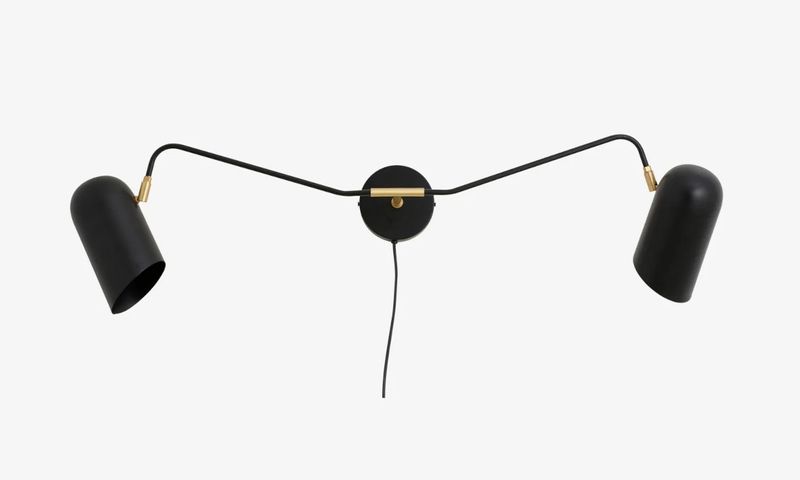 IRIS, Wandlampe 2armig, Wandleuchte gold - schwarz Metall