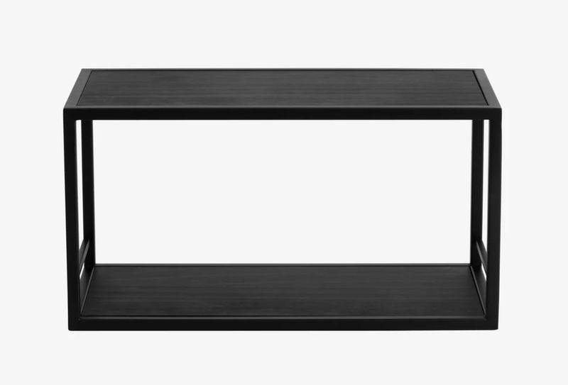 TINI, Wandregal Metall-Holz schwarz, Küchenregal
