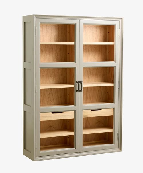 Wandvitrine DEAN Holz grau-natur H 120 cm Landhausstil
