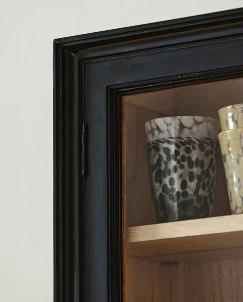 Vintage Wandvitrine schwarz-natur im Landhausstil | Matz Möbel
