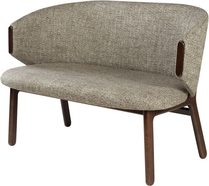 WANNA, Designer Sofa grau-braun 2 Sitzer, Retro Sofa