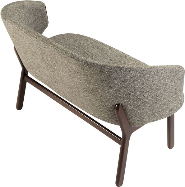 WANNA, Designer Sofa grau-braun 2 Sitzer, Retro Sofa