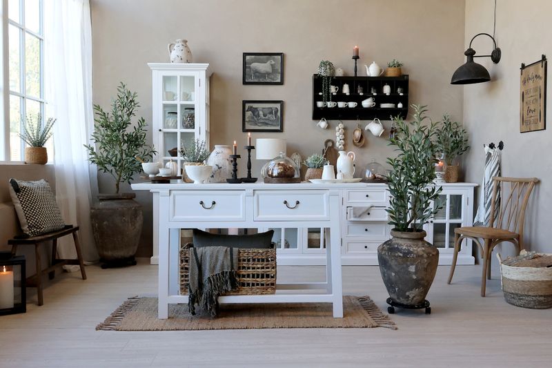 MIMI, Konsolentisch weiß Recyclingholz im Landhausstil