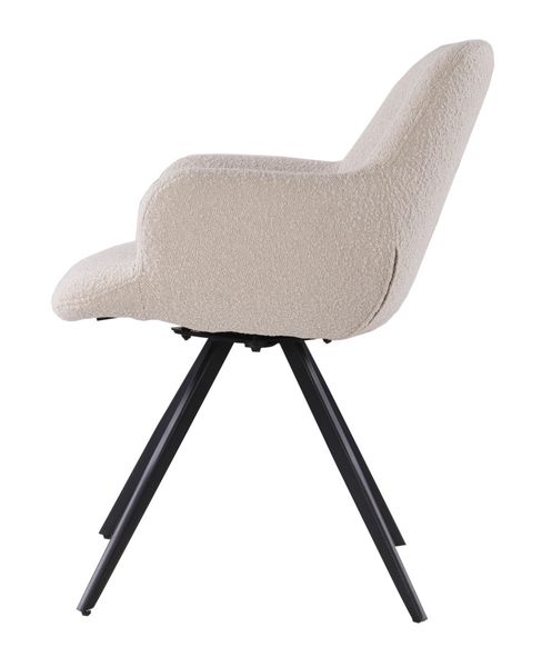 Megan, Designer Stuhl S02-015-BEIGE-BISQUE-OASIS-91, schwarze Metallbeine