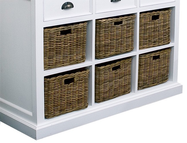 Gartenbank Vintage Weiß : Moderne weiße vintage Kommode, H8512550 cm, 6 Körbe, 3 Schubladen Gartenbank Vintage Weiß : Moderne weiße vintage Kommode, H8512550 cm, 6 Körbe, 3 Schubladen