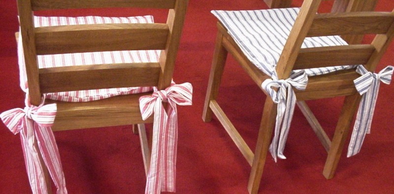 FLAIR, Stuhlkissen Streifen Landhausstil Textil Kissen + Nackenrollen