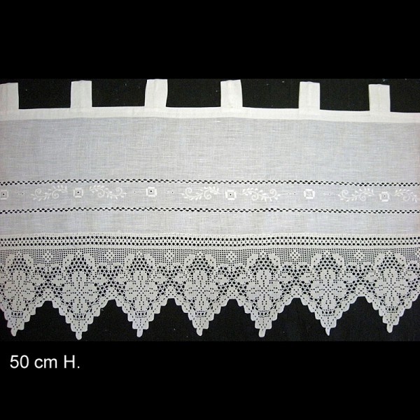 SONJA, Bistrogardine weiß Häkelspitze Textil Gardinen